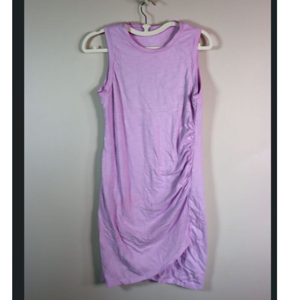Nine West Maternity Dress Sleeveless Lilac Purple Ruched Side Size L